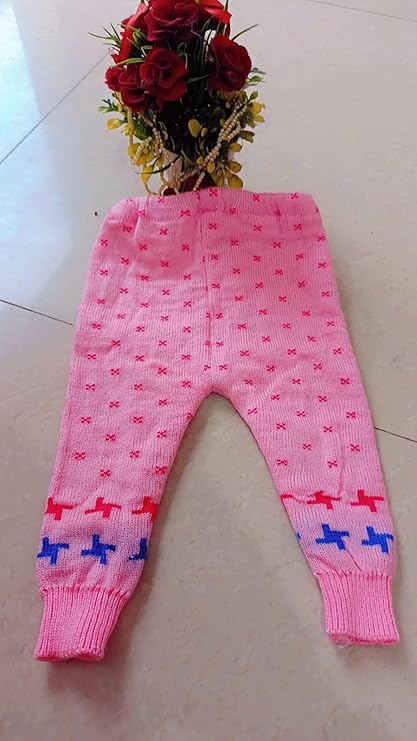 DISHAARA Kids Baby Knitted Winter Wear Set – Sweater, Pajama, Cap & Socks – Light Pink | Cozy Infant Toddler Winter Dress - New Born Baby Sweater