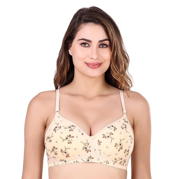 DISHAARA Women's PARI Bra B Cup - Beige | Comfortable Everyday Lingerie | Size 34