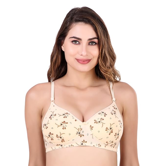 DISHAARA Women's PARI Bra B Cup - Beige | Comfortable Everyday Lingerie | Size 34