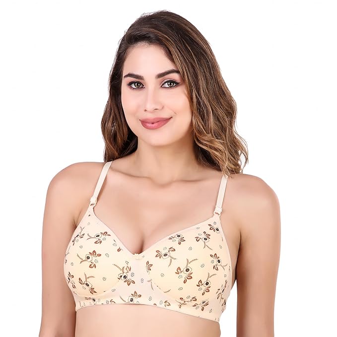 DISHAARA Women's PARI Bra B Cup - Beige | Comfortable Everyday Lingerie | Size 32