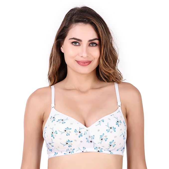 DISHAARA Women's PARI Bra B Cup - Blue | Comfortable Everyday Lingerie | Size 34