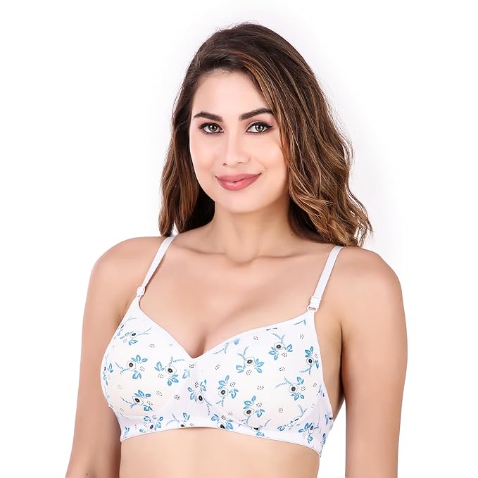 DISHAARA Women's PARI Bra B Cup - Blue | Comfortable Everyday Lingerie | Size 34