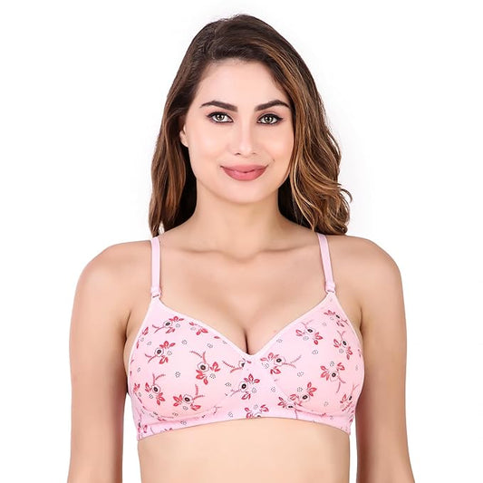 DISHAARA Women's PARI Bra B Cup - Pink | Comfortable Everyday Lingerie | Size 32