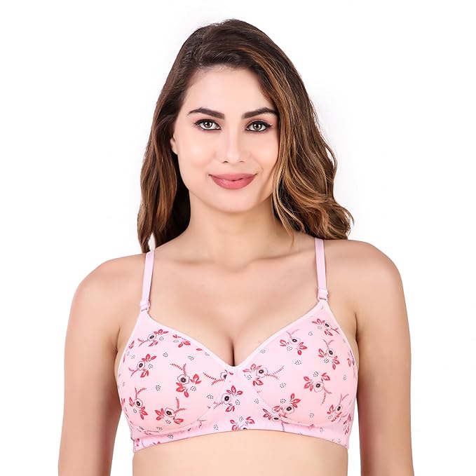 DISHAARA Women's PARI Bra B Cup - Pink | Comfortable Everyday Lingerie | Size 32