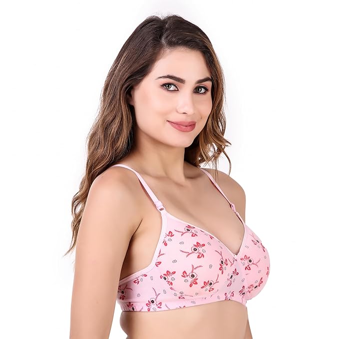 DISHAARA Women's PARI Bra B Cup - Pink | Comfortable Everyday Lingerie | Size 32