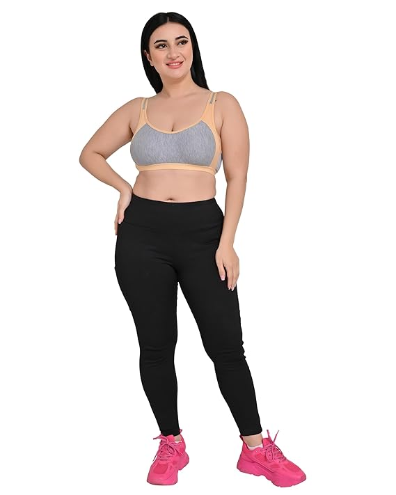 DISHAARA Women's Regal Bra B Cup - Grey & Beige | Comfortable Everyday Lingerie | Size 34