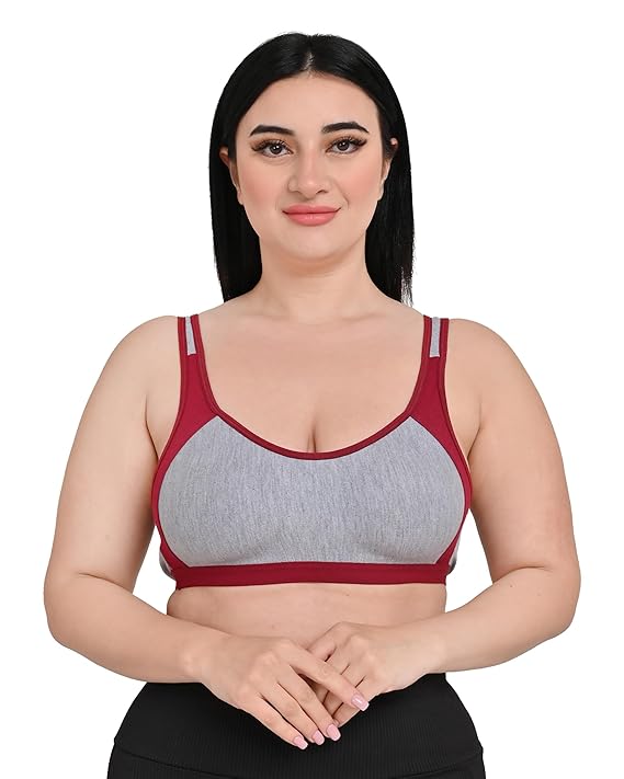 DISHAARA Women's Regal Bra B Cup - Red | Comfortable Everyday Lingerie | Size 34