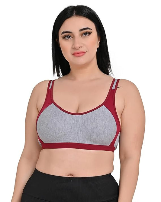 DISHAARA Women's Regal Bra B Cup - Red | Comfortable Everyday Lingerie | Size 32