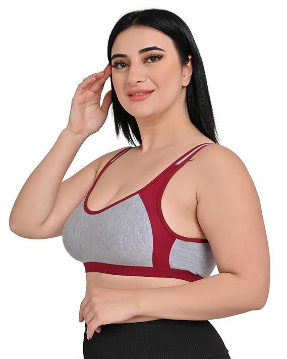DISHAARA Women's Regal Bra B Cup - Red | Comfortable Everyday Lingerie | Size 34