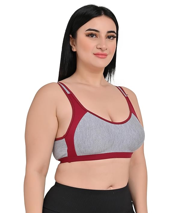 DISHAARA Women's Regal Bra B Cup - Red | Comfortable Everyday Lingerie | Size 34