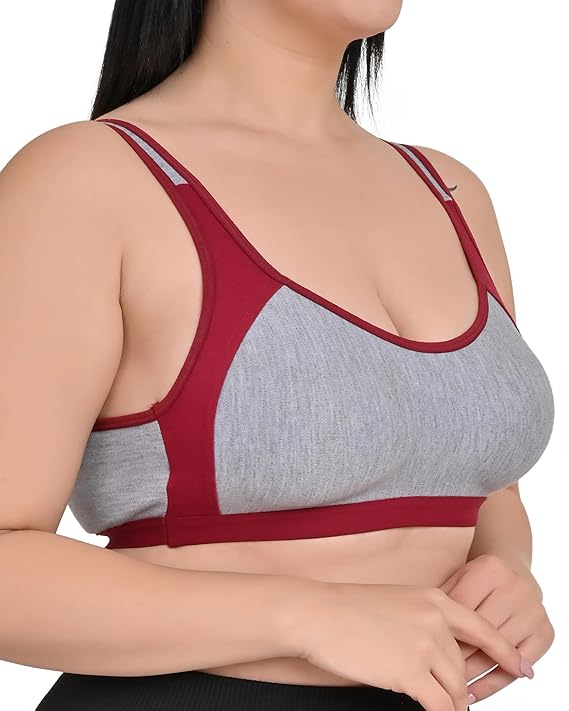 DISHAARA Women's Regal Bra B Cup - Red | Comfortable Everyday Lingerie | Size 34