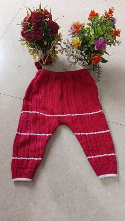 DISHAARA Kids Baby Knitted Winter Wear Set – Sweater, Pajama, Cap & Socks – Rose Pink | Infant Toddler Newborn Warm Outfit - New Born Baby Sweater